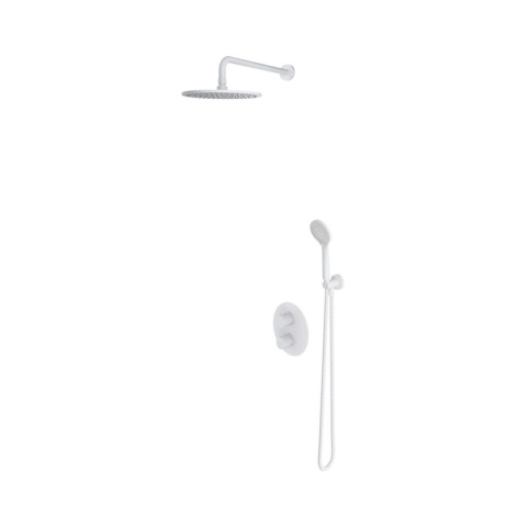 Omnires Y Zestaw prysznicowy termostatyczny podtynkowy z deszczownicą biały mat SYSYT05WM
