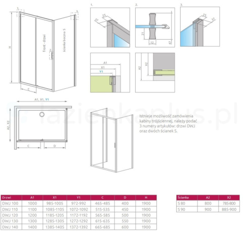 Radaway Alienta DWJ drzwi prysznicowe 110 cm rozsuwane czarny mat/szkło przezroczyste 10260110-54-01 Radaway Alienta DWJ drzwi prysznicowe 110 cm rozsuwane czarny mat/szkło przezroczyste 10260110-54-01