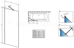 Wpisz KOD: PROMO - 10% Radaway Modo New Brushed Gold PNJ II parawan nawannowy 80 cm złoty szczotkowany/szkło przezroczyste 10006080-99-01