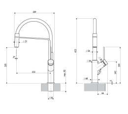 Omnires Vita bateria kuchenna z wyciąganą wylewką mosiądź szczotkowany VI6350BLBSB