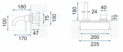 Rea Bateria podtynkowa OWEN Złota szczotkowana + BOX REA-B5334