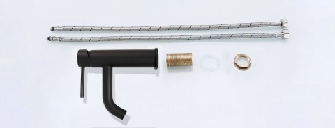 Rea Bateria umywalkowa Lungo czarna Niska REA-B4102