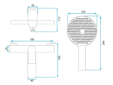 Rea Bateria wannowa AVALON Złota Szczotkowana REA-B2707