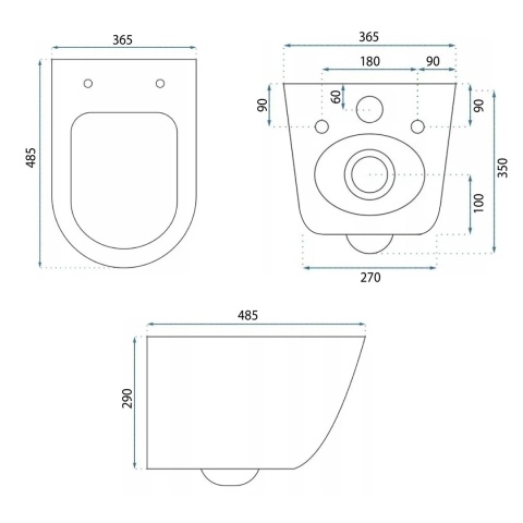 Rea Misa WC podwieszana Carlo Mini Rimless Flat N Tornado REA-C1259 Rea Misa WC podwieszana Carlo Mini Rimless Flat N Tornado REA-C1259