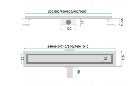 Rea Odpływ Liniowy NEOX PRO Stal Szczotkowana 70 REA-G5808