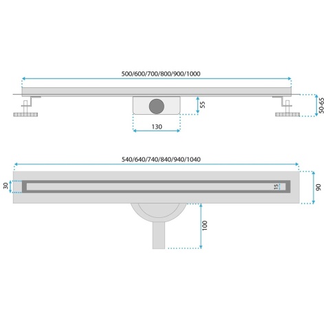 Rea Odpływ Liniowy Neox Slim pro Czarny 80 REA-G2710