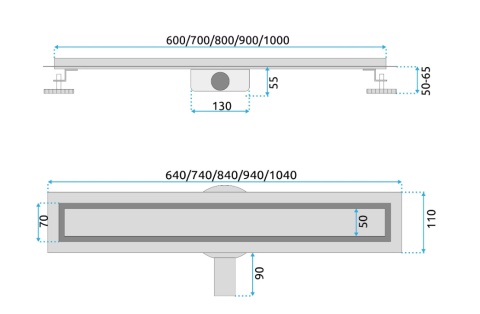 Rea Odpływ Liniowy Neox pro ZŁOTY SZCZOTKOWANY 90 REA-G2704