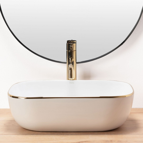 Rea Umywalka nablatowa Belinda Gold Edge REA-U8736