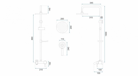 Rea Zestaw Prysznicowy Natryskowy Luis Złoty REA-P7006