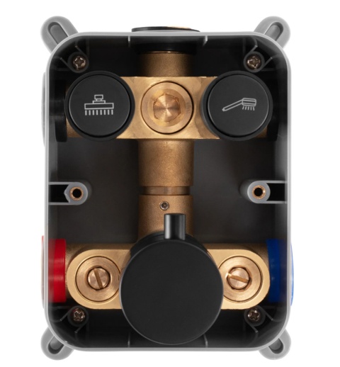 Rea Zestaw Prysznicowy Podtynkowy z termostatem LUNGO Złoty szczotkowany + BOX REA-P8551