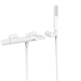 Tres Loft Colors bateria wannowo-prysznicowa ścienna z kaskadą biały mat 20017001BM