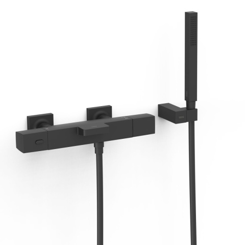 Tres OVER-WALL BATERIA TERMOSTATYCZNA NAŚCIENNA WANNOWA I PRYSZNICOWA czerń matowa 19017469NM