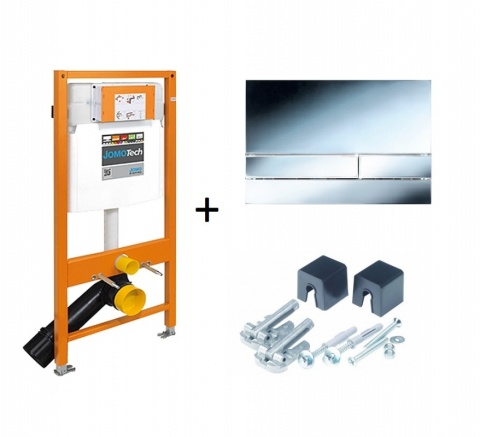 Werit / Jomo JomoTech Stelaż do toalety WC z przyciskiem Exclusive 2.0 i wspornikami chrom połysk 174-91101300-00/103-000000010