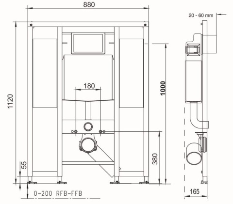 Werit/Jomo JomoTech Stelaż WC 103-000000002