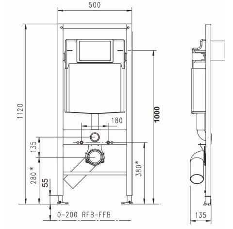 Werit/Jomo JomoTech Stelaż WC ze spłuczką podtynkową SLKplus 103-000000001