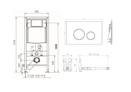 Werit/Jomo Jomotech Stelaż WC + wsporniki + przycisk WC chrom połysk 103-000000081