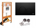 Werit/Jomo Jomotech Stelaż WC + wsporniki + przycisk WC czarny mat 103-000000080