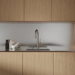 Omnires BEND bateria kuchenna z wyciąganą wylewką nikiel szczotkowany BE6455NI