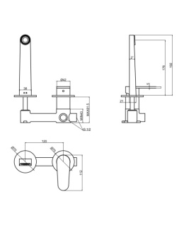 Lavita Bateria umywalkowa podtynkowa Cetus Matt Black 5900378341826