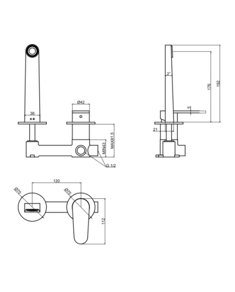 Lavita Bateria umywalkowa podtynkowa Cetus Matt Black 5900378341826