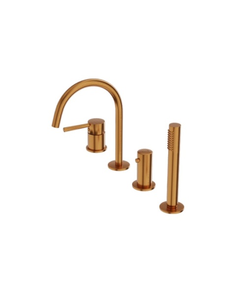 Lavita Bateria wannowa 4- otworowa Orion Brushed Copper 5900378357346