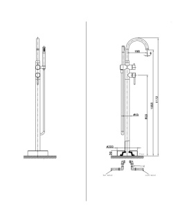 Lavita Bateria wannowa wolnostojąca okrągła Orion Matt Black 5900378357193
