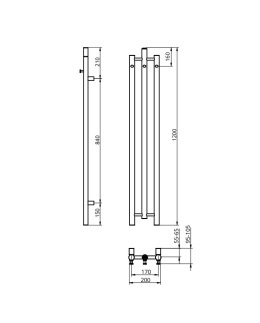 Lavita Grzejnik łazienkowy Calentador Black 1200 5904194692193
