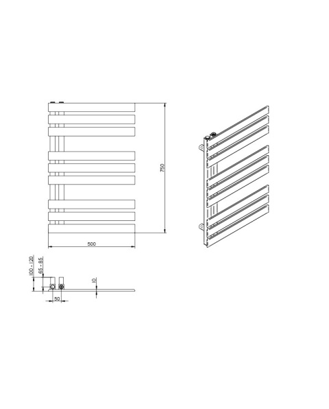 Lavita Grzejnik łazienkowy Flank Black 750 5904194693169