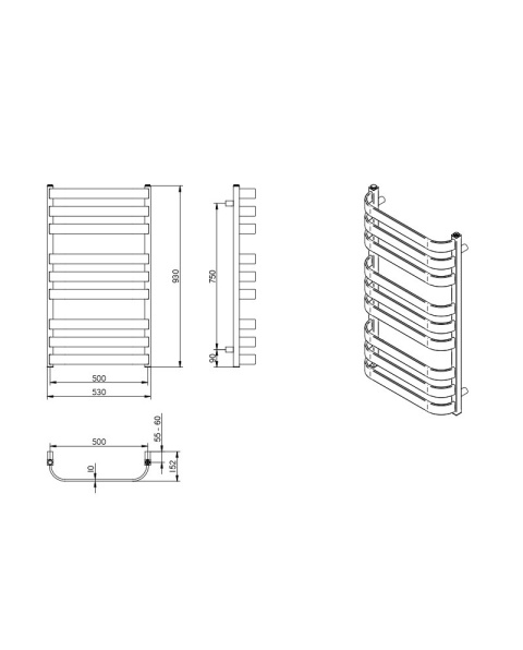 Lavita Grzejnik łazienkowy Scala White 930 5904194693206