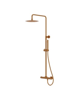 Lavita Natynkowy zestaw prysznicowy termostatyczny z deszczownicą 5900378357315 Orion Brushed Copper