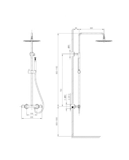 Lavita Natynkowy zestaw prysznicowy termostatyczny z deszczownicą Orion Brushed Gold 5900378341659
