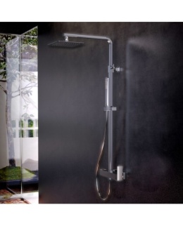 Lavita Natynkowy zestaw prysznicowy z deszczownicą Aquila Chrome 5900378342908