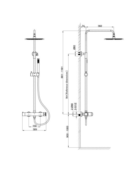 Lavita Natynkowy zestaw prysznicowy z deszczownicą Spark Chrome 5900378342281