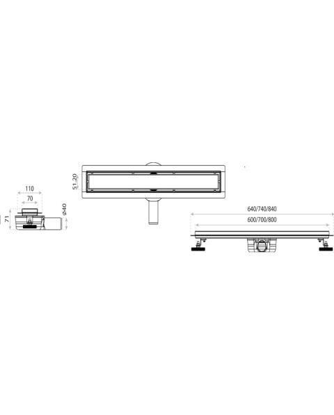 Lavita Odpływ liniowy Plate steel 800 5900378315100