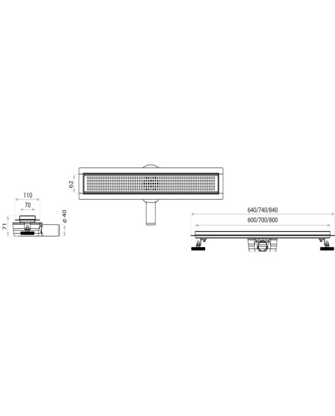 Lavita Odpływ liniowy Quadro 800 5900378310280