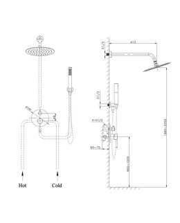 Lavita Podtynkowy zestaw prysznicowy z deszczownicą Orion Chrome 5900378341574