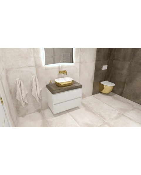 Lavita Umywalka nablatowa Costa Gold/White 5900378322634