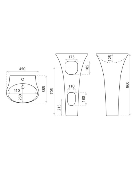 Lavita Umywalka stojąca Lavandino 5900378308102