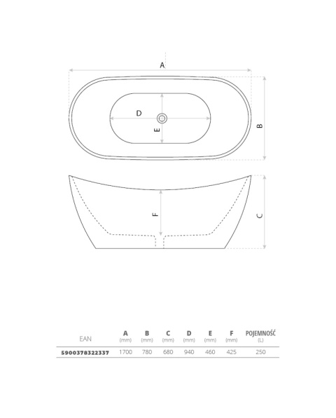 Lavita Wanna wolnostojąca Modena 1700 5900378322337