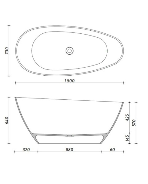Lavita Wanna wolnostojąca Pietra 1500 Snow White Glossy 5904865593200