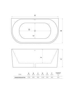 Lavita Wanna wolnostojąca przyścienna Oklahoma 1700 5900378345770