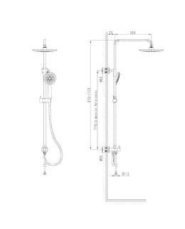 Lavita Zestaw prysznicowy z deszczownicą bez baterii Orion Matt Black 5900378346166