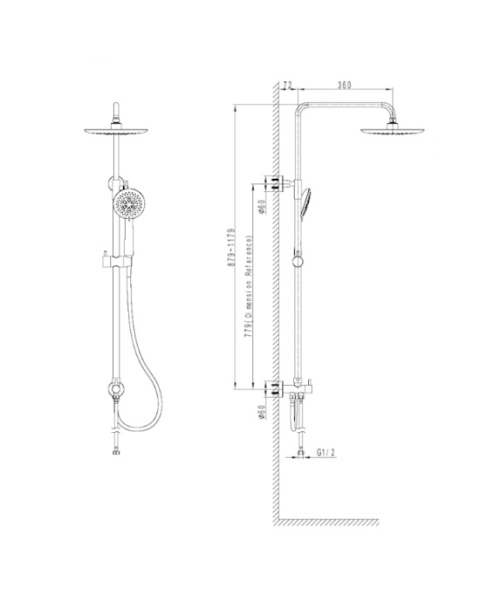 Lavita Zestaw prysznicowy z deszczownicą bez baterii Orion Matt Black 5900378346166