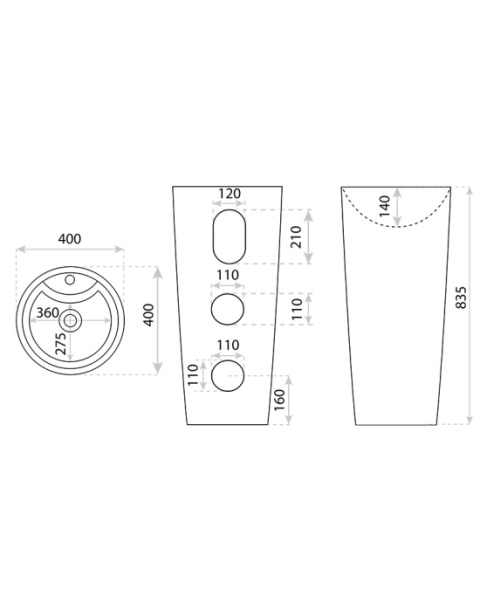 Laviya Umywalka stojąca Uvas Black 5900378334392