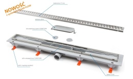 Werit/Jomo JomoTech Exclusive 40 Odpływ liniowy 75 cm z maskownicą 2-stronną Flis czarny mat 175-30750400-38