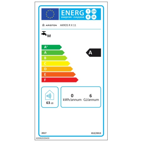 ARISTON AKROS R X 1120 - GAZOWY, PODGRZEWACZ WODY NA GAZ ZIEMNY G20 11 L/MIN 21,5 KW 4332009