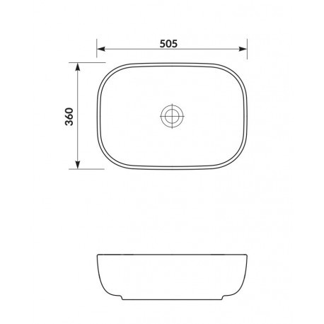 Cersanit Moduo Umywalka nablatowa prostokątna, 50x36cm, bez przelewu, biała K116050
