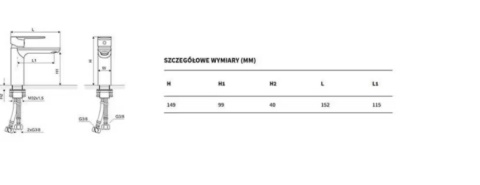 Excellent Bateria umywalkowa Glad chrom ARAC.1101CR