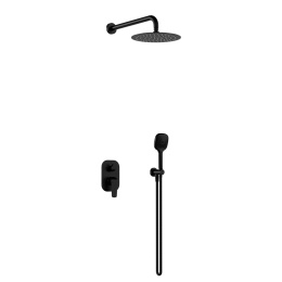 Excellent Clever 2.0 zestaw wannowo-prysznicowy podtynkowy z deszczownicą 25 cm, 2 funkcyjny, czarny soft AREX.SET.4145BS