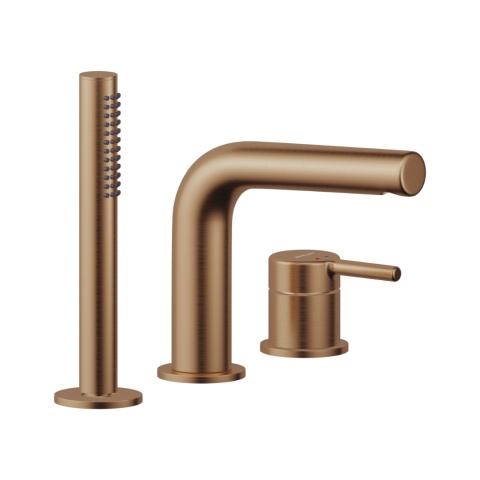 Excellent PI Bateria wannowa 3 otworowa, miedziany szczotkowany AREX.1234CB